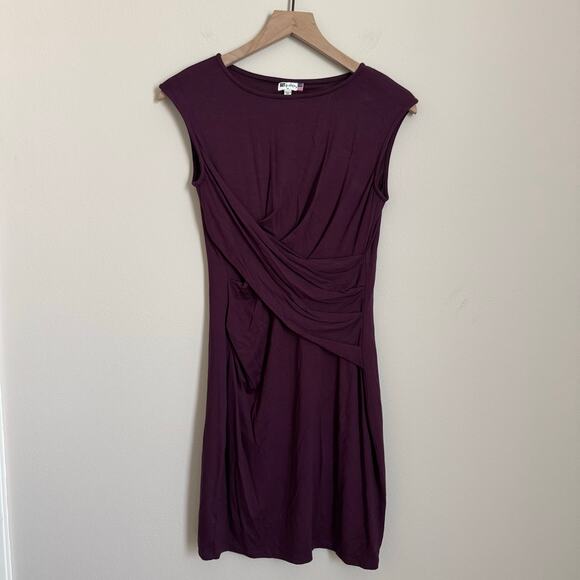 Kut From The Kloth Womens Purple Knee Length Jersey Draped Knit Dress Size 4P - Picture 2 of 10
